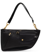 Burberry Shield Twin Leather Shoulder Bag Black