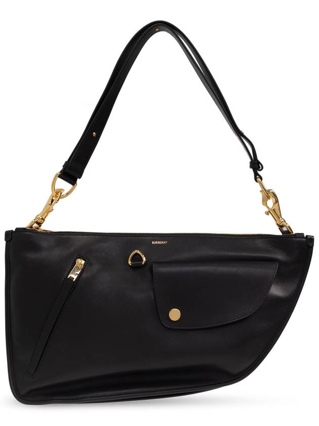 Burberry Shield Twin Leather Shoulder Bag Black