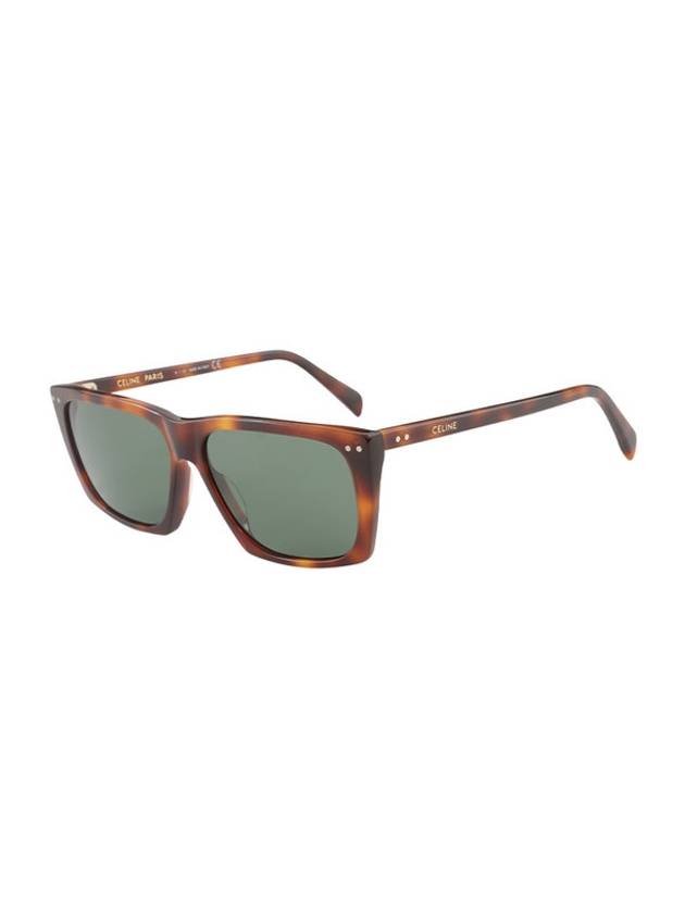 CELINE Eyewear Logo Square Acetate Sunglasses Havana