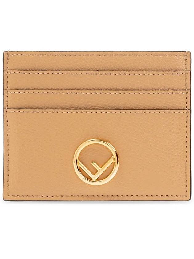 Fendi Signature Logo Card Wallet Beige