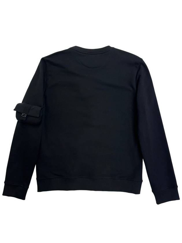 Fendi Baquette Crew Neck Cotton Sweatshirt Black