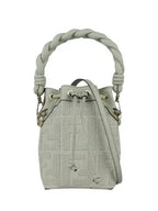 Fendi Mon Tresor Mini FF Canvas Bucket Bag Green