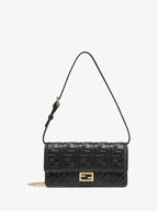 Fendi FF Baguette Nappa Leather Long Wallet Black