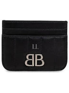 Balenciaga Monaco Leather Card Wallet Black