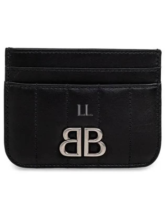 Balenciaga Monaco Leather Card Wallet Black