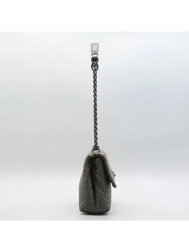 Bottega Veneta 386498 Gray Intrecciato Nappa Olympia shoulder bag and cross