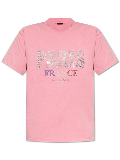 Balenciaga Balenciaga T-shirt With Logo, Women's, Pink