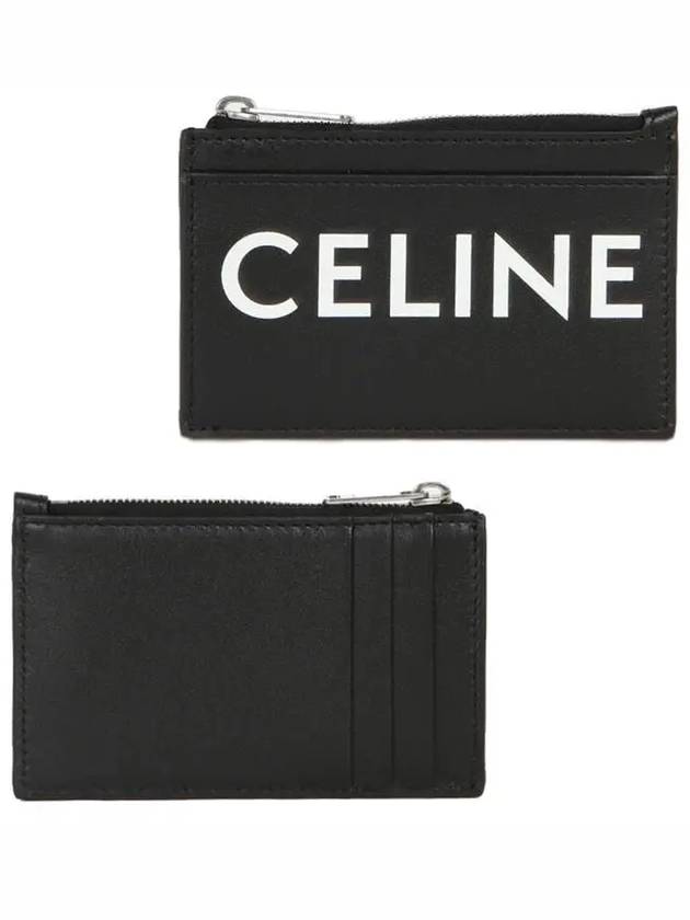CELINE Logo Zipper Card Wallet Black