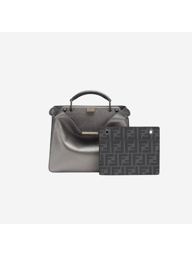 Fendi Peekaboo ISeeU Mini Leather Tote Bag Grey