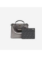 Fendi Peekaboo ISeeU Mini Leather Tote Bag Grey