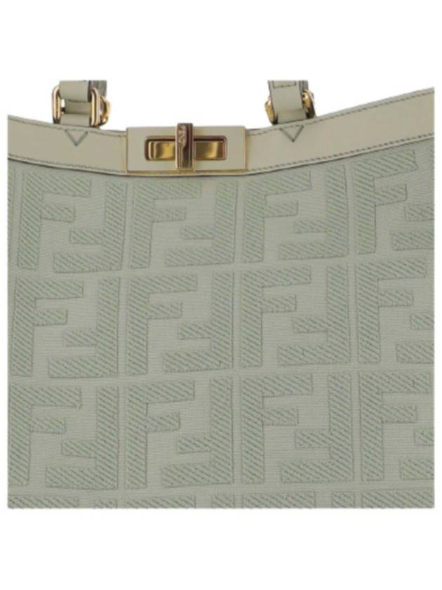 Fendi Logo Pattern Medium Canvas Tote Bag Green