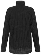 Balenciaga silk oversized turtleneck black