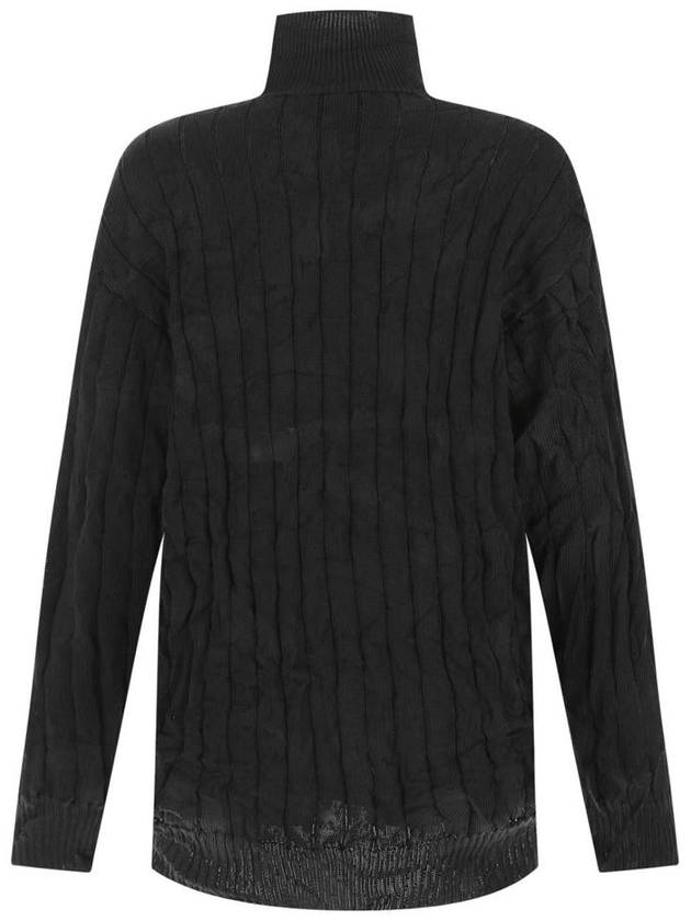 Balenciaga silk oversized turtleneck black