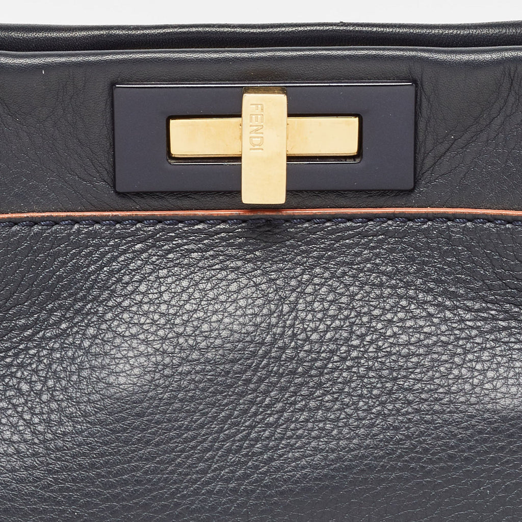 Fendi  Leather Medium Peekaboo Top Handle Bag