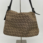 Fendi Brown Canvas Shoulder Bag Medium