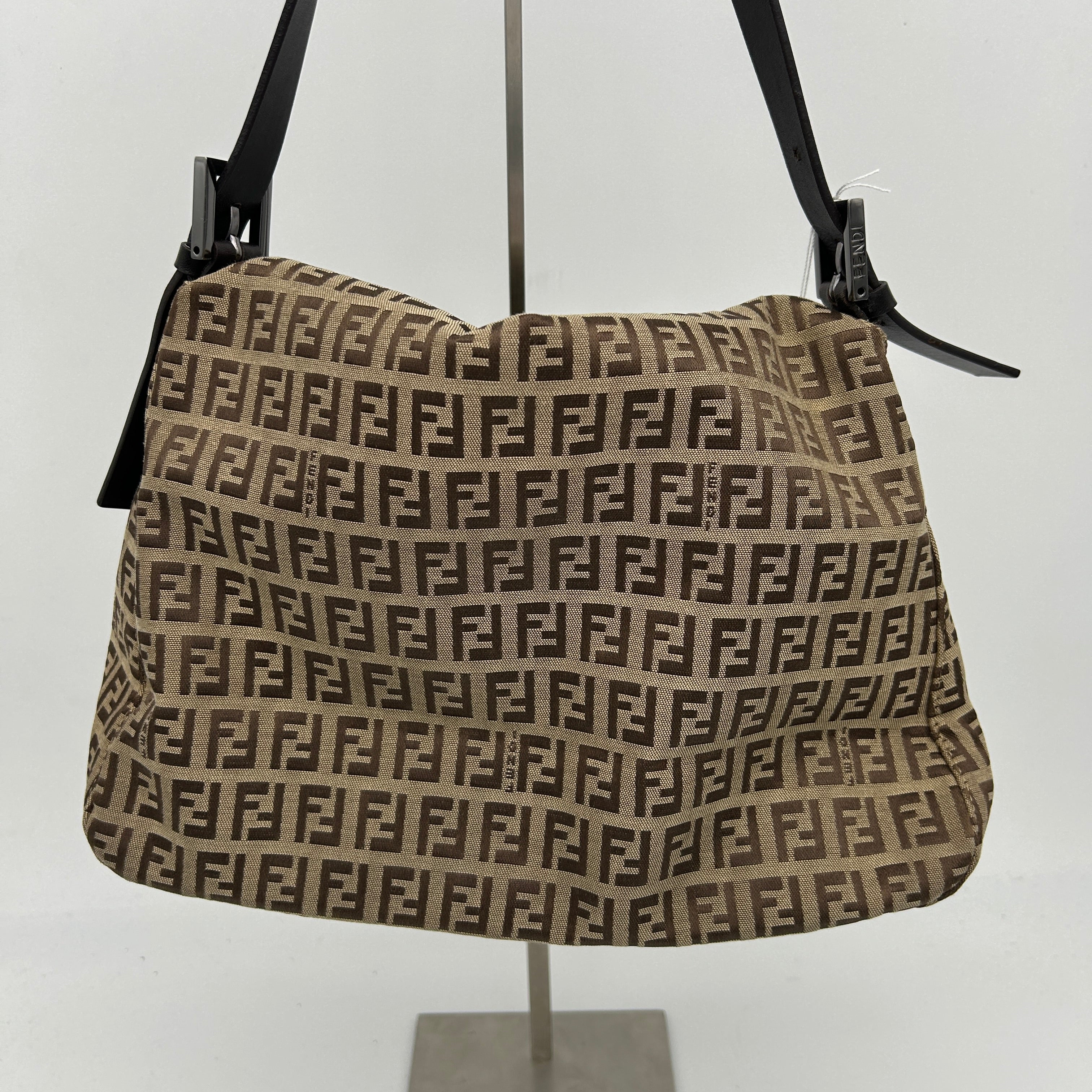 Fendi Brown Canvas Shoulder Bag Medium