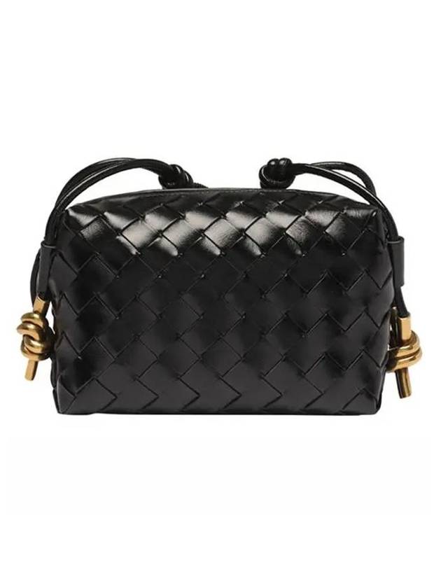Bottega Veneta Intrecciato Loop Camera Mini Shoulder Bag Black