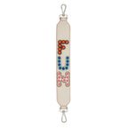 Fendi "FUN" Beige Multicolor Studded Mini Leather Shoulder Strap