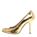 Fendi Gold Patent Leather Pumps
