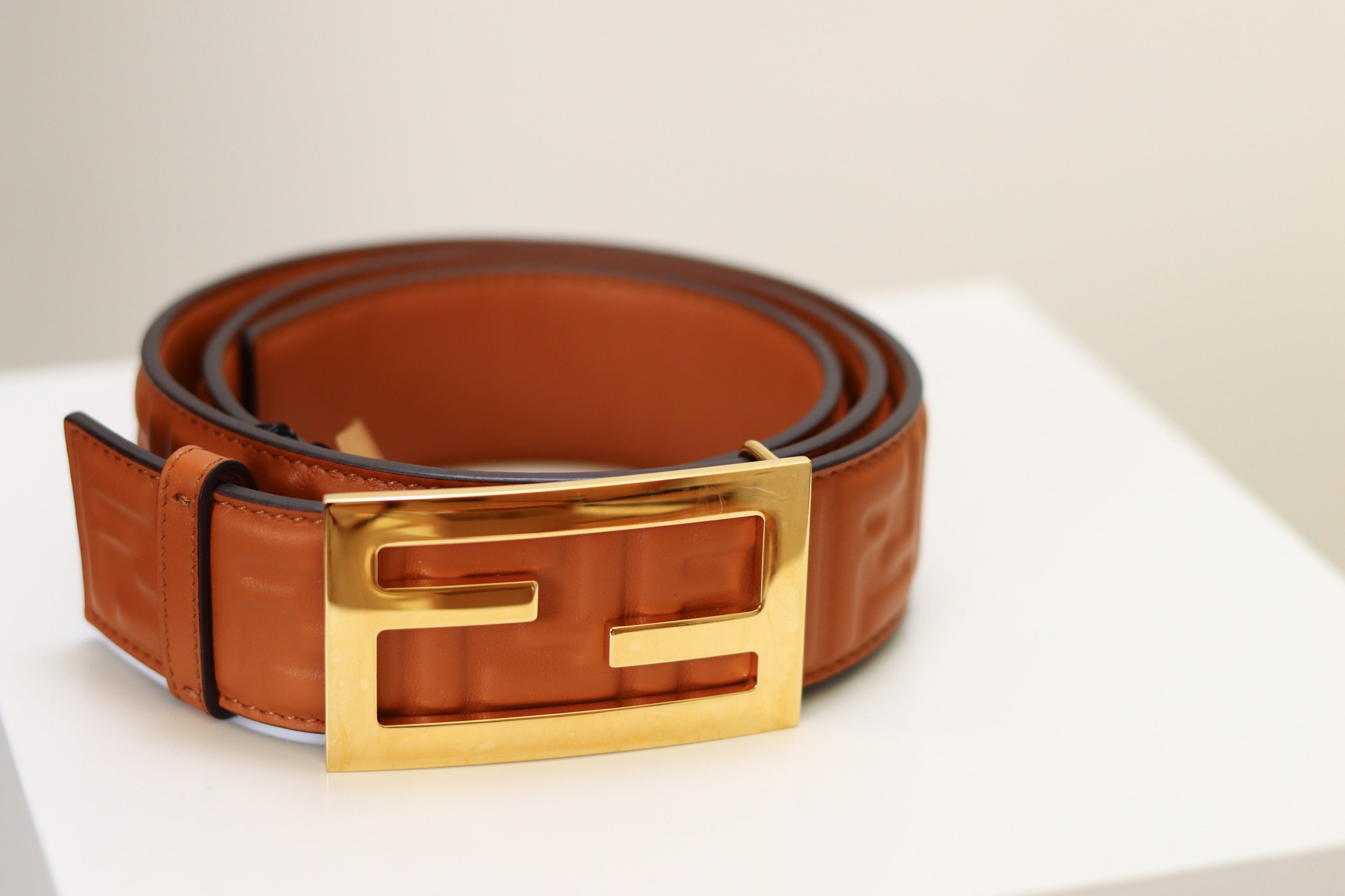 Fendi Leather Belt Brown, Brand New