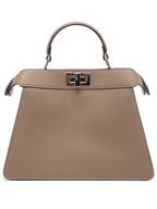 Fendi Peekaboo I See U Small Tote Bag Beige
