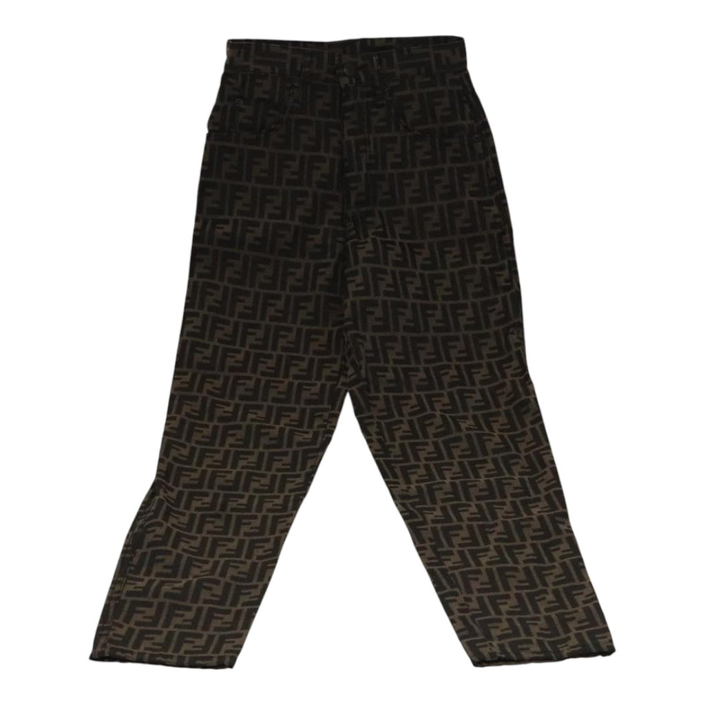 FENDI Zucca Canvas Pants XO Black BrownFF1145