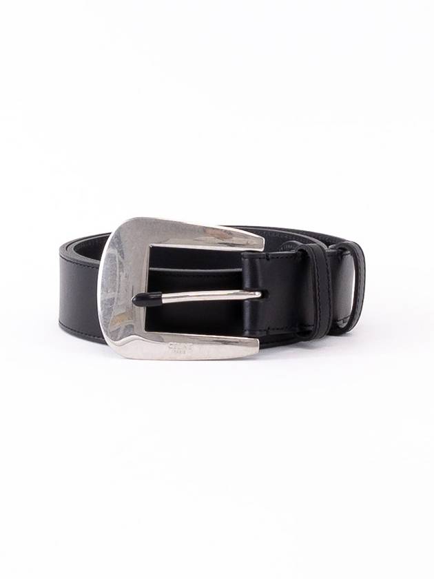 CELINE Vintage Calfskin Large Marco Belt Black
