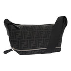 FENDI Zucca Canvas Shoulder Bag BlackFF3878A