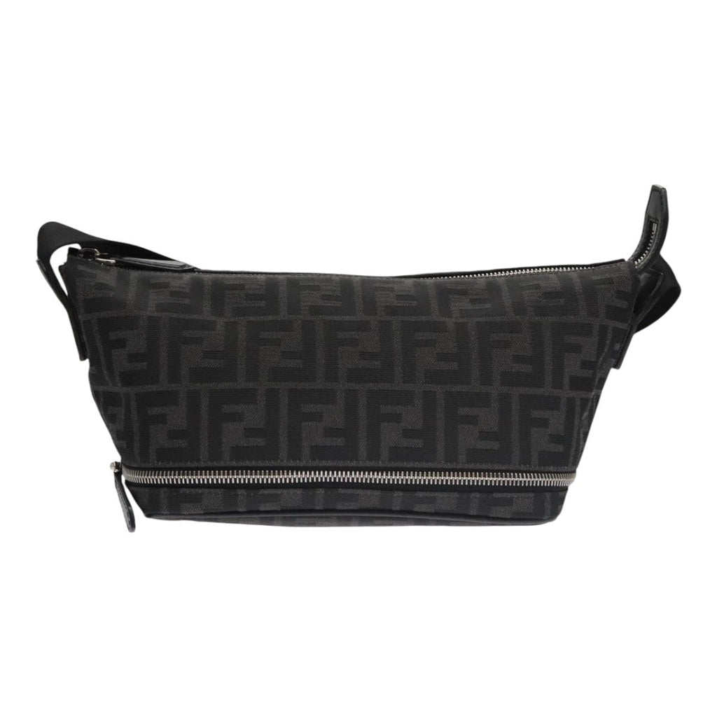 FENDI Zucca Canvas Shoulder Bag BlackFF3878A