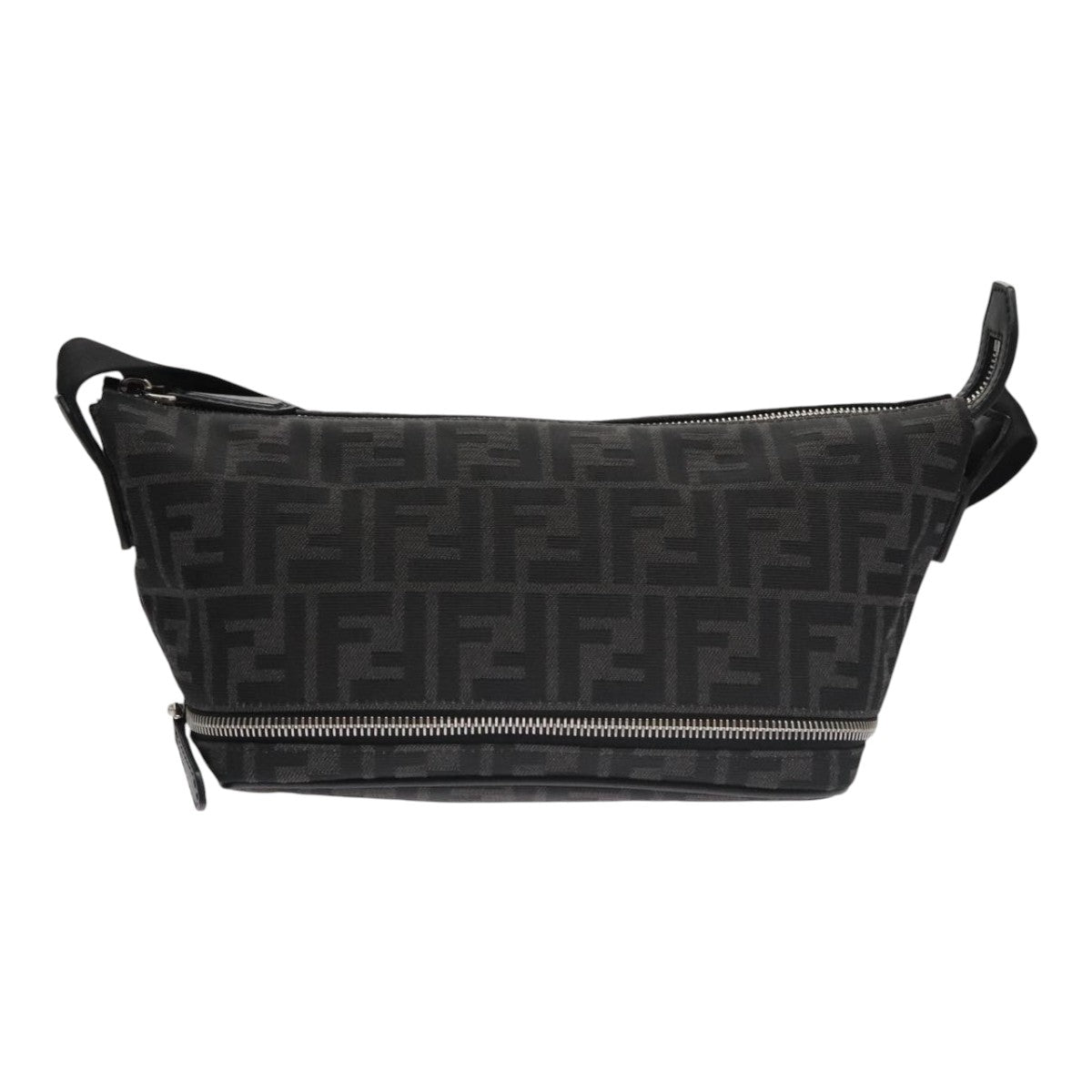 FENDI Zucca Canvas Shoulder Bag BlackFF3878A