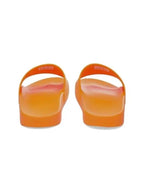 Balenciaga logo slippers orange