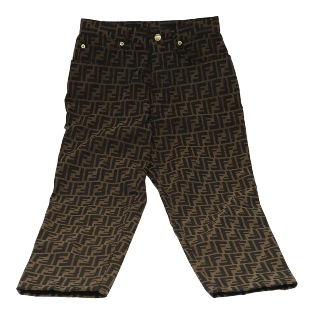 FENDI Zucca Canvas Pants 43 Black BrownFF6052