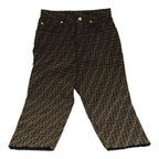 FENDI Zucca Canvas Pants 43 Black BrownFF6052
