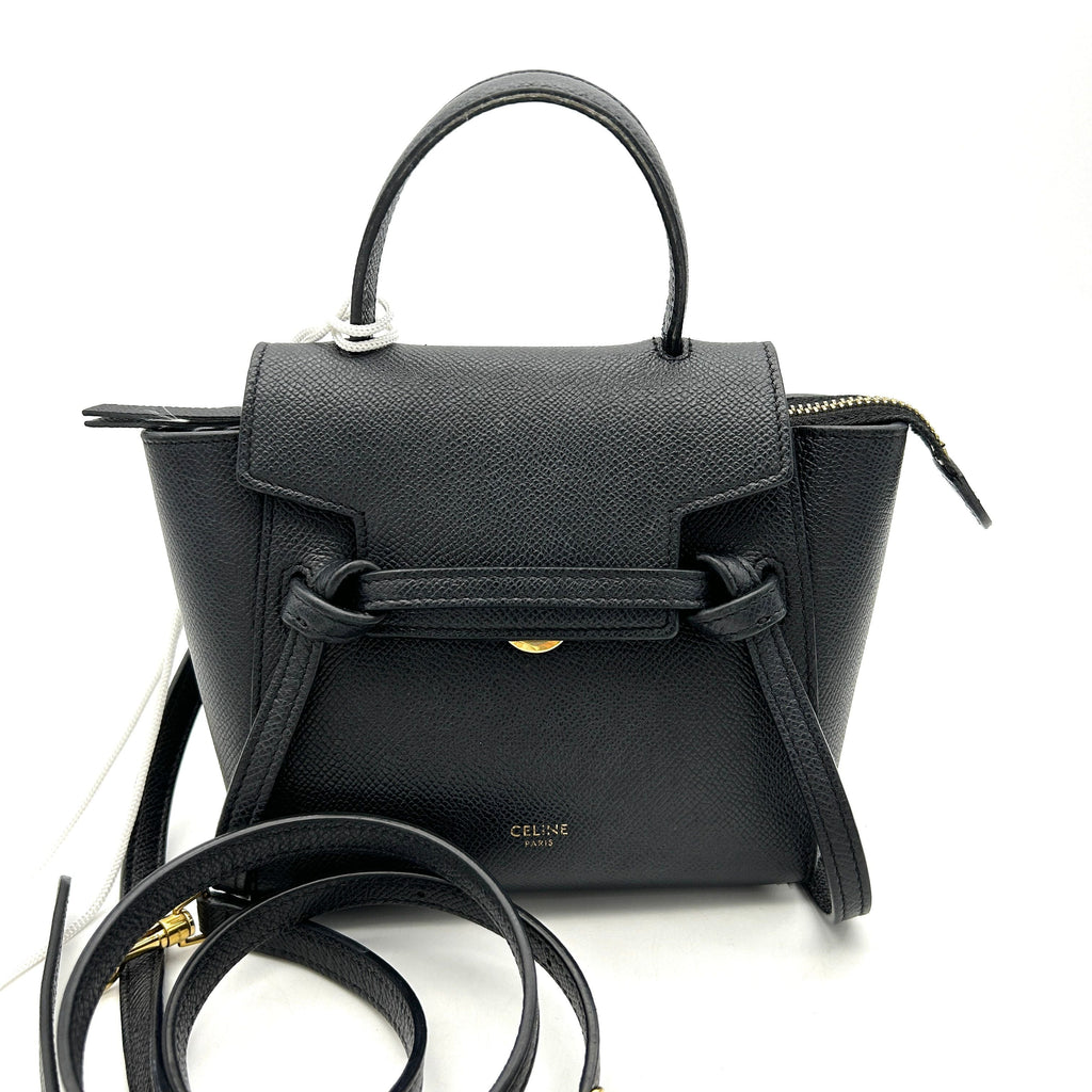 CELINE Mini Grained Calfskin Pico Belt Bag Grey LA32963