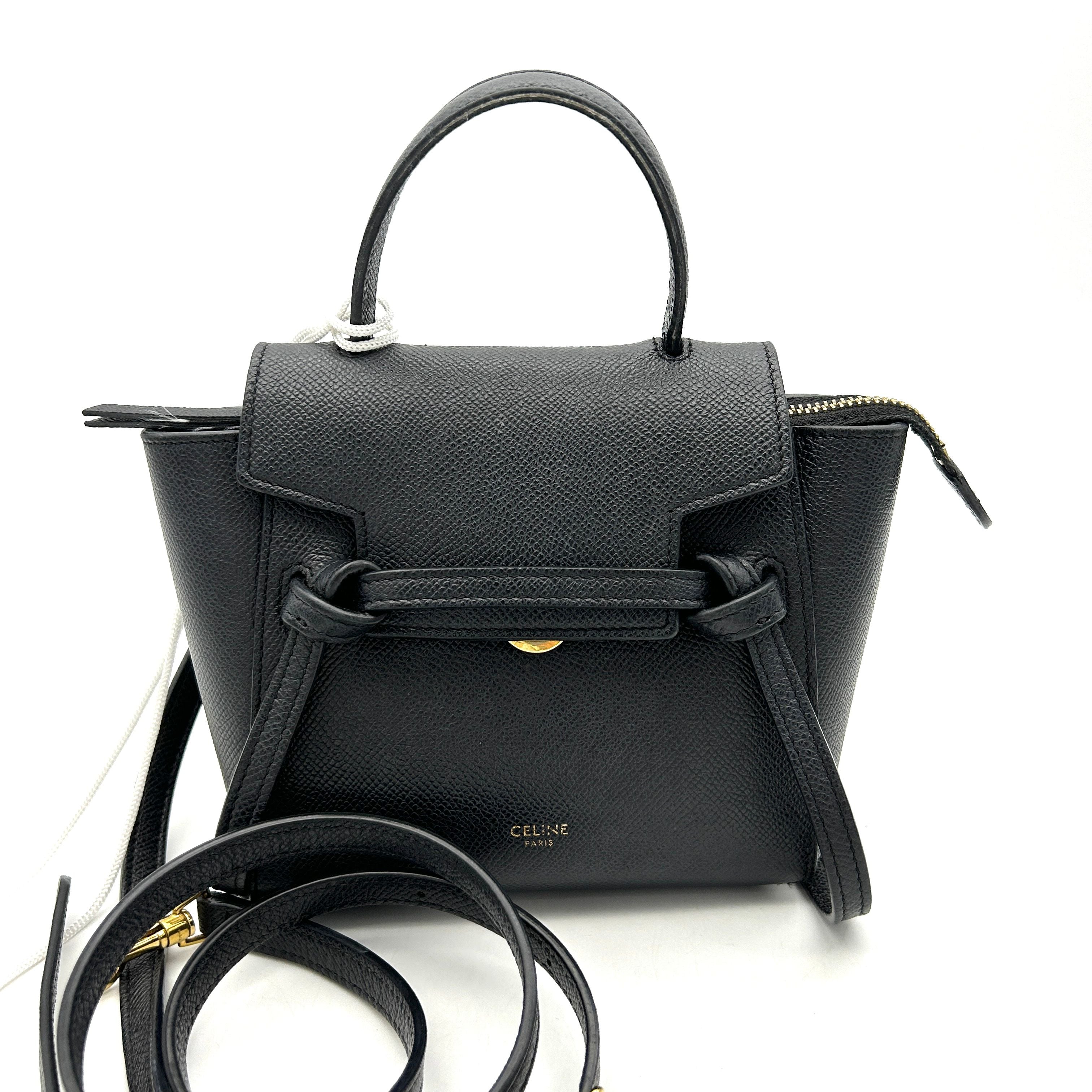 CELINE Mini Grained Calfskin Pico Belt Bag Grey LA32963