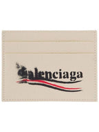 Balenciaga Wave Logo Card Wallet Ivory