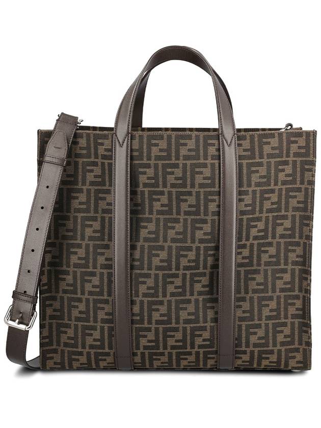 Fendi FF Jacquard Fabric Shopper Tote Bag Brown