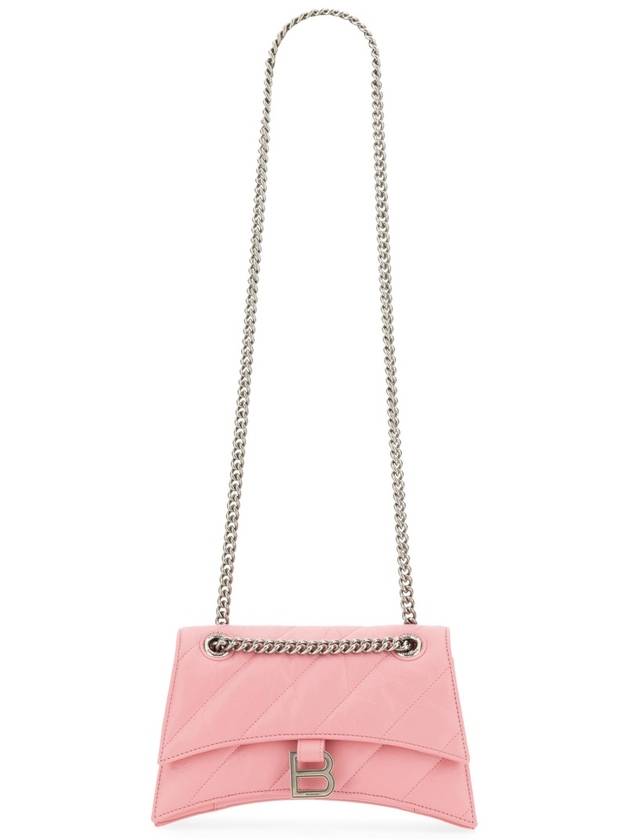 Balenciaga Crush Quilted Small Leather Cross Bag Pink
