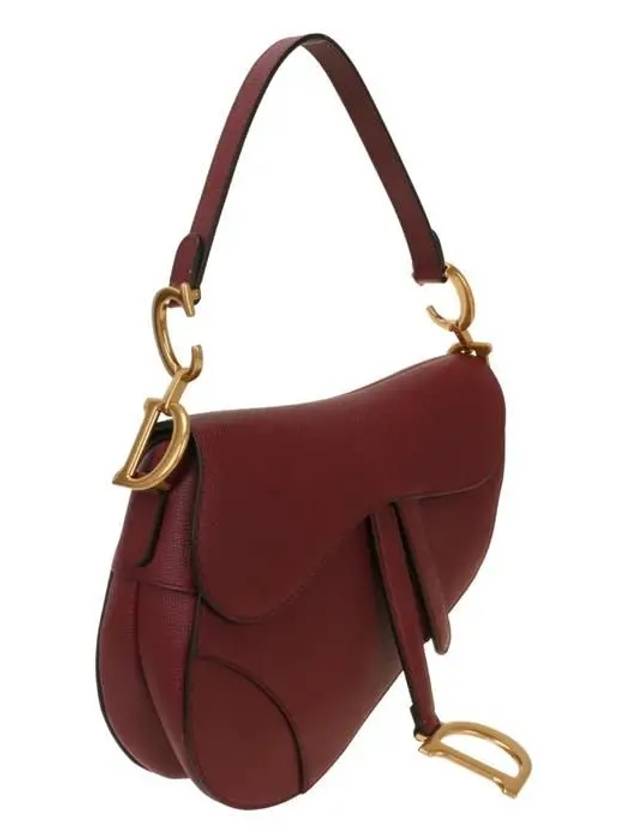Saddle Grained Calfskin Shoulder Bag Red Dior