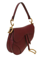 Saddle Grained Calfskin Shoulder Bag Red Dior