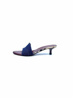 BURBERRY Size 7 Blue Denim Solid Sandals