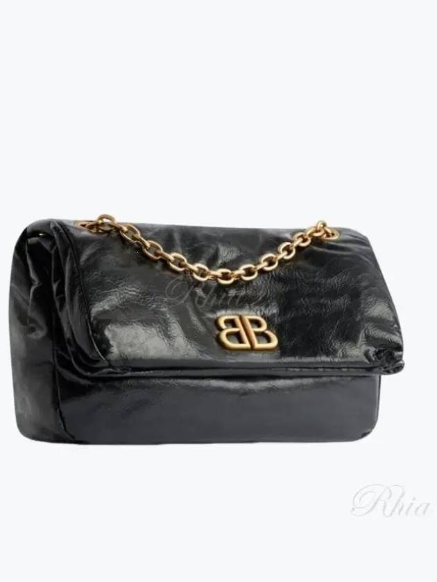 Balenciaga Monaco Small Chain Shoulder Bag Black