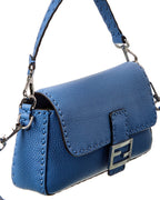 FENDI Baguette Leather Shoulder Bag