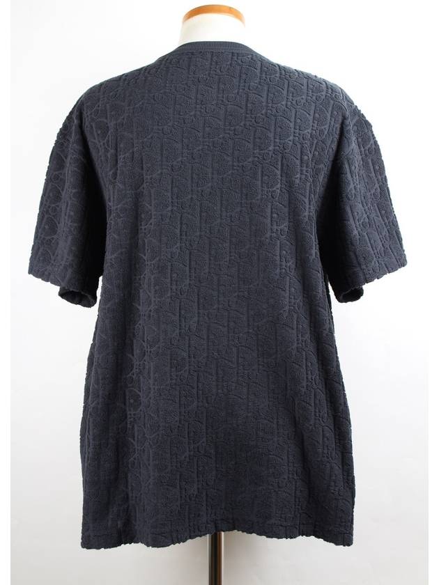 Oblique jacquard terry short sleeve t shirt navy XL Dior