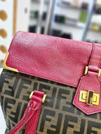 Gucci Fendi Zucca Jagard Linda Satchel Bag