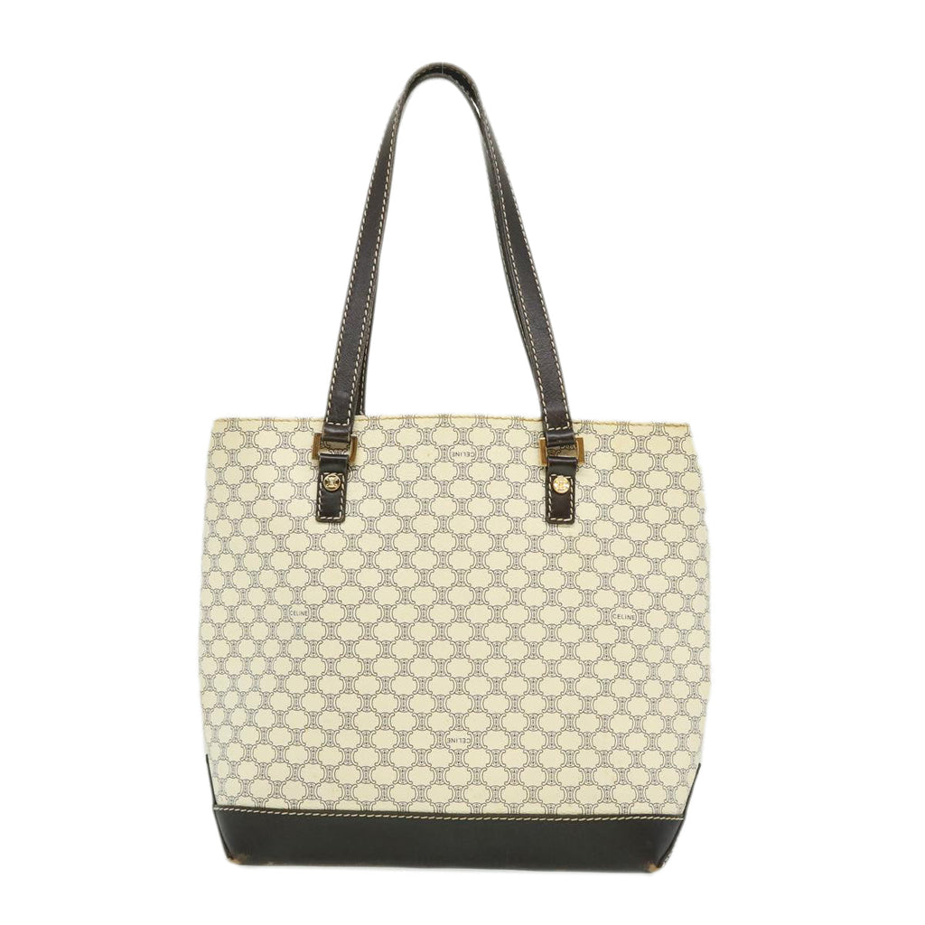 CELINE Macadam Canvas Tote Bag PVC Leather Whe  fm1320