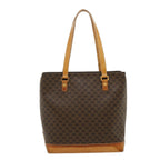 CELINE Macadam Canvas Tote Bag PVC Leather Brown  fm1323