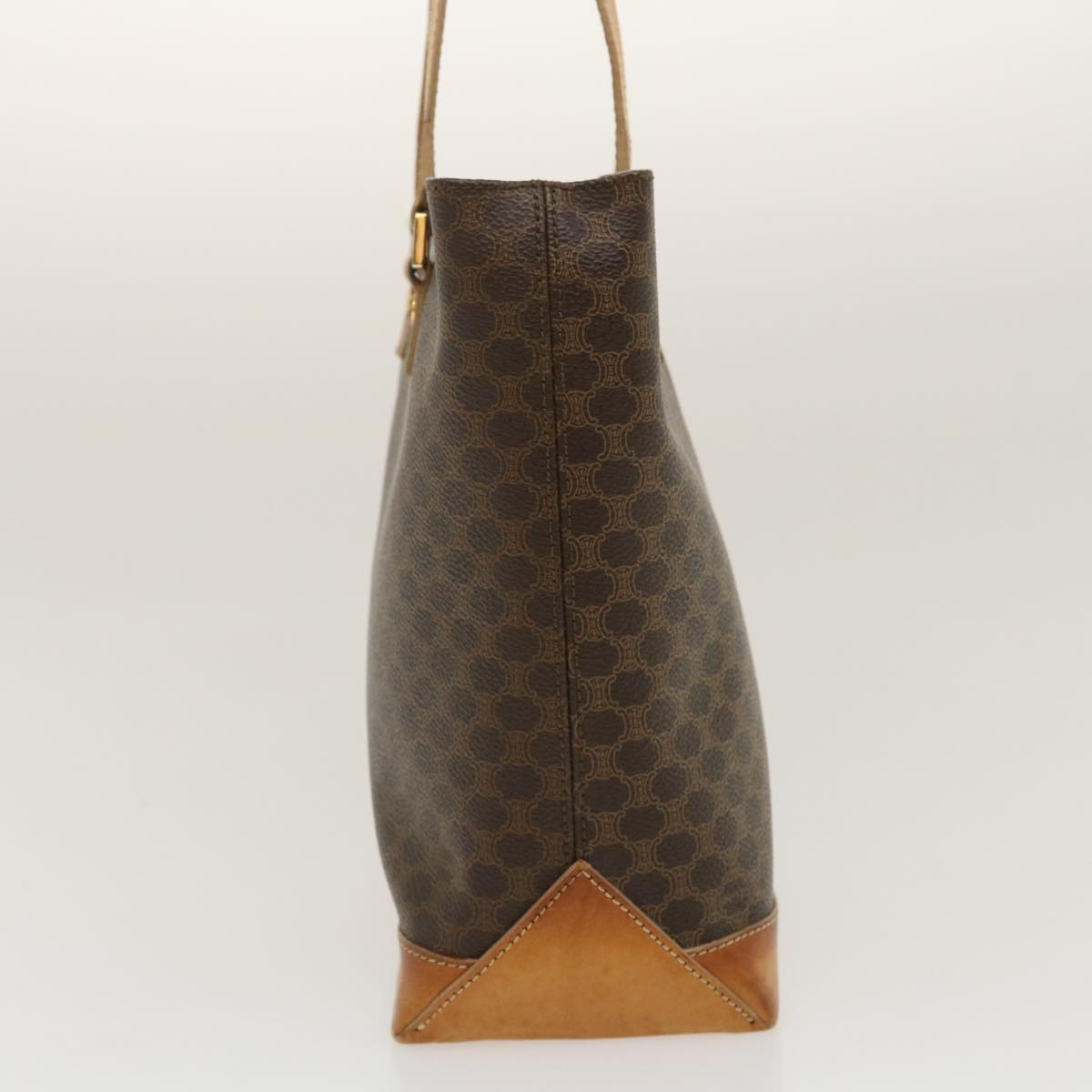 CELINE Macadam Canvas Tote Bag PVC Leather Brown  fm1323