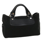CELINE C Macadam Canvas Tote Bag Buggy Bag Black  fm1376