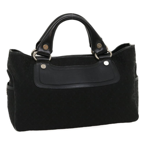 CELINE C Macadam Canvas Tote Bag Buggy Bag Black  fm1376
